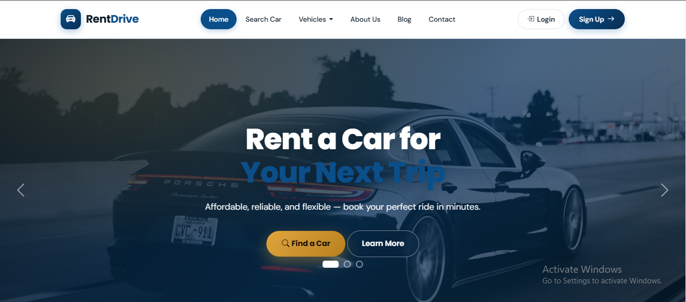 RentDrive – Car Rental Website